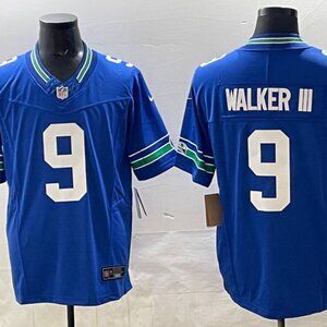 Kenneth Walker III Royal Stitched Jersey For Men Youth